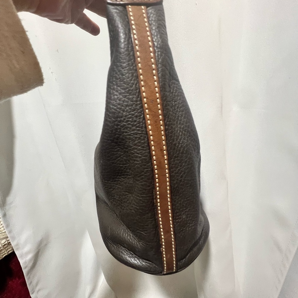 Vintage Dooney & Bourke Dark Brown Leather Hobo Bag - Picture 10 of 14